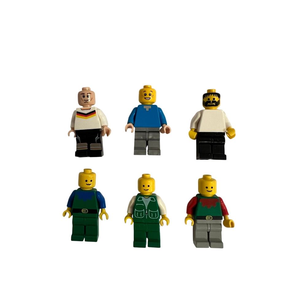 LEGO Minifigure Lot – 6 Figures – Classic Smiley Faces, City Characters Bundle